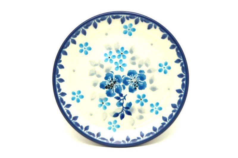 Ceramika Artystyczna Polish Pottery Coaster - Flax Flower 262-2642a (Ceramika Artystyczna)