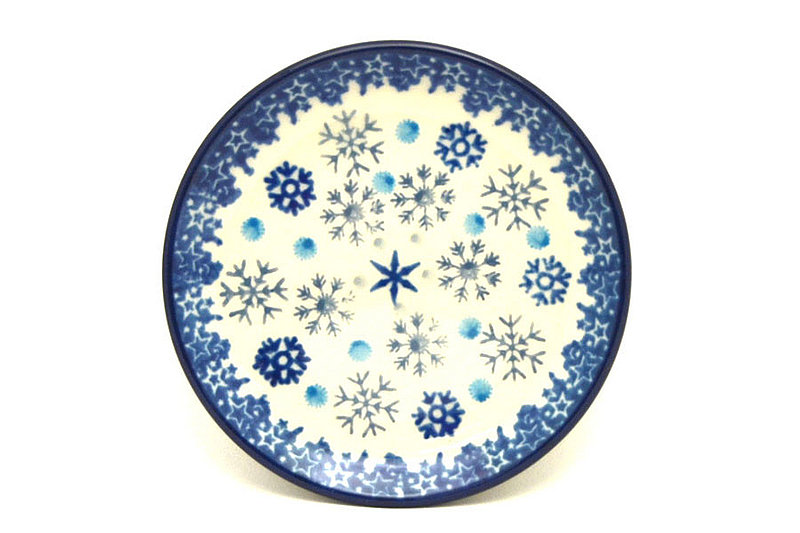 Polish Pottery Coaster - Silver Snow