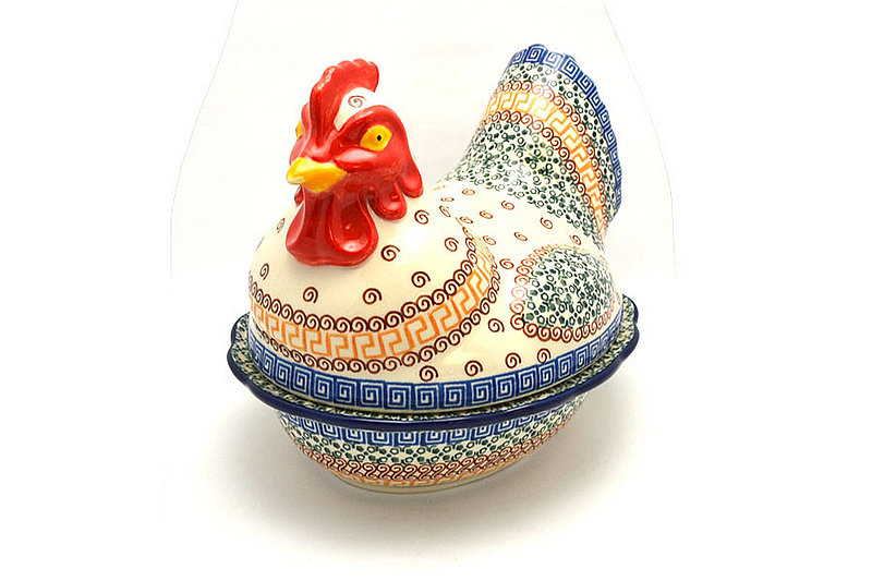 Ceramika Artystyczna Polish Pottery Covered Baker - Rooster - Autumn D43-050a (Ceramika Artystyczna)