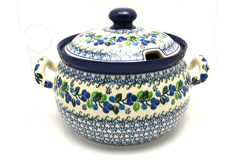 Polish Pottery Covered Tureen - Blue Berries