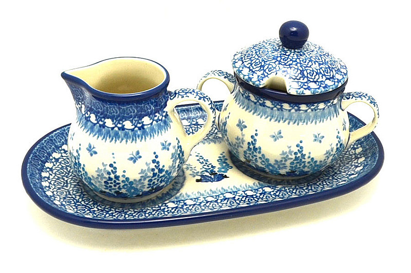 Ceramika Artystyczna Polish Pottery Cream & Sugar Set - Crimson Sage 422-3277a (Ceramika Artystyczna)