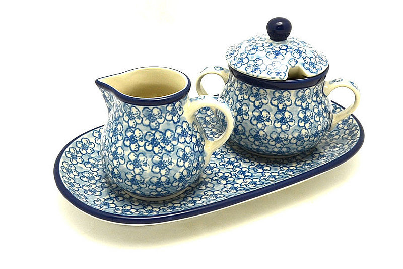 Ceramika Artystyczna Polish Pottery Cream & Sugar Set - Daisy Flurry 422-2176a (Ceramika Artystyczna)