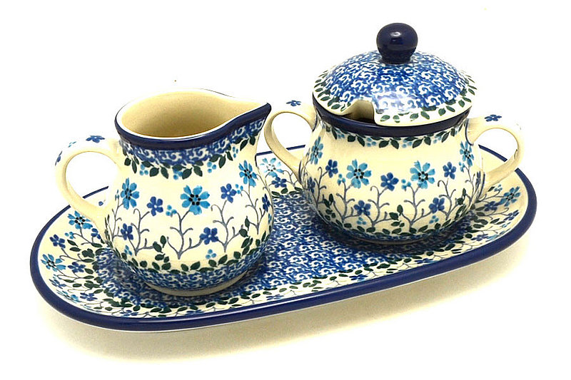 Ceramika Artystyczna Polish Pottery Cream & Sugar Set - Georgia Blue 422-2785a (Ceramika Artystyczna)