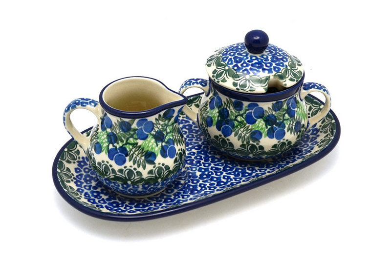 Ceramika Artystyczna Polish Pottery Cream & Sugar Set - Huckleberry 422-1413a (Ceramika Artystyczna)