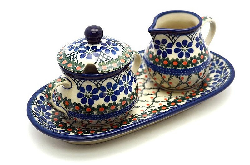 Ceramika Artystyczna Polish Pottery Cream & Sugar Set - Primrose 422-854a (Ceramika Artystyczna)