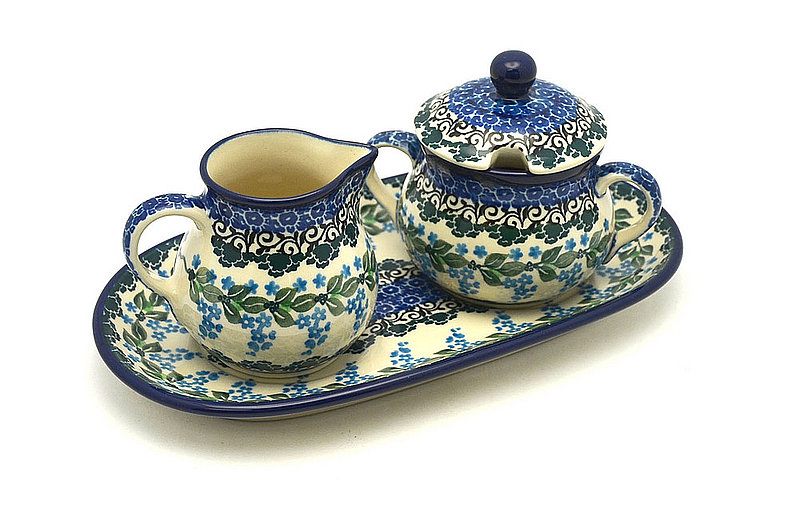 Ceramika Artystyczna Polish Pottery Cream & Sugar Set - Wisteria 422-1473a (Ceramika Artystyczna)