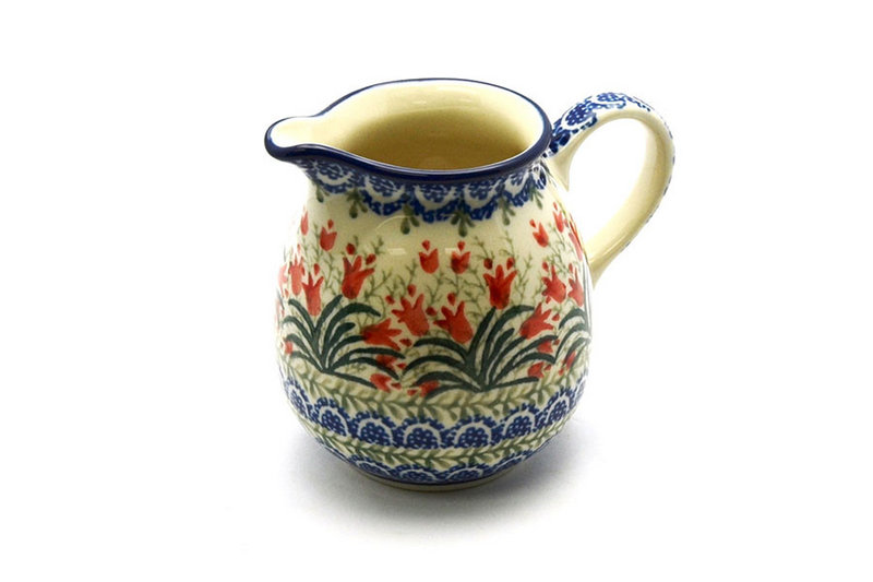 Ceramika Artystyczna Polish Pottery Creamer - 10 oz. - Crimson Bells B84-1437a (Ceramika Artystyczna)
