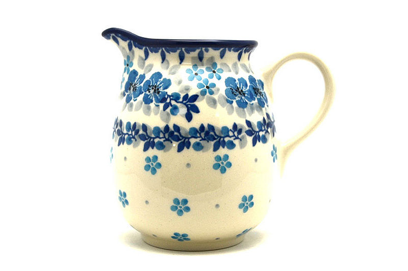 Ceramika Artystyczna Polish Pottery Creamer - 10 oz. - Flax Flower B84-2642a (Ceramika Artystyczna)