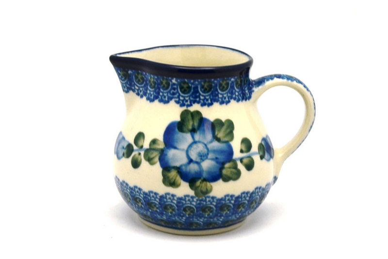 Ceramika Artystyczna Polish Pottery Creamer - 4 oz. - Blue Poppy 091-163a (Ceramika Artystyczna)