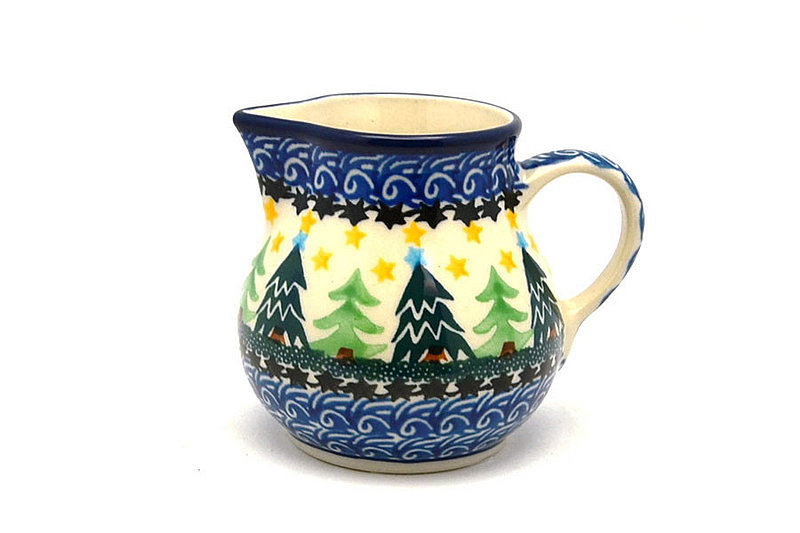 Ceramika Artystyczna Polish Pottery Creamer - 4 oz. - Christmas Trees 091-1284a (Ceramika Artystyczna)