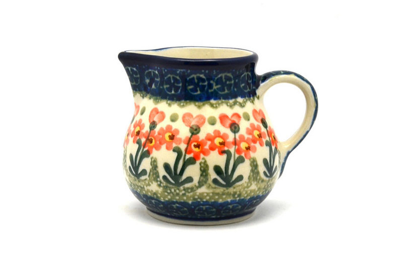 Ceramika Artystyczna Polish Pottery Creamer - 4 oz. - Peach Spring Daisy 091-560a (Ceramika Artystyczna)