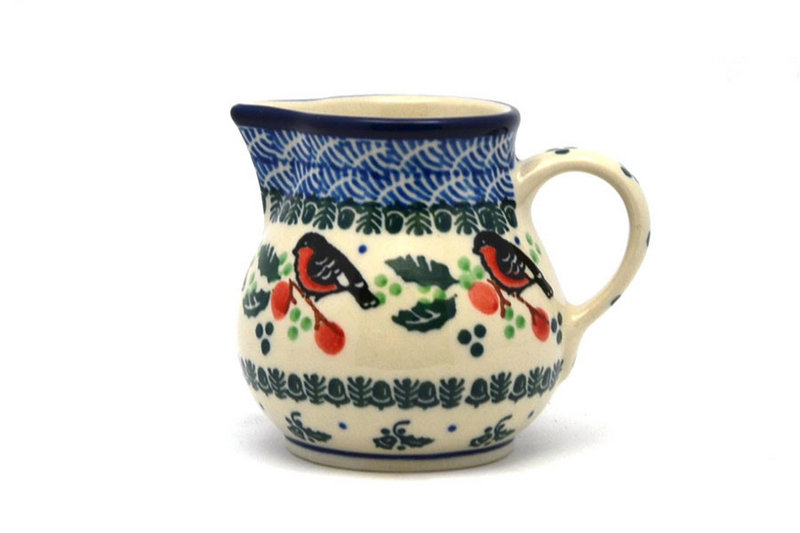 Ceramika Artystyczna Polish Pottery Creamer - 4 oz. - Red Robin 091-1257a (Ceramika Artystyczna)
