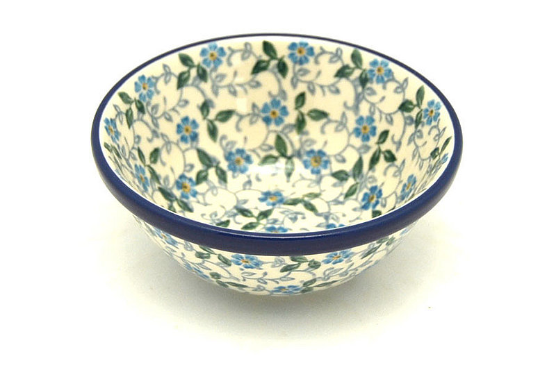 Ceramika Artystyczna Polish Pottery Dish - Deep Round Food Prep - Forget-Me-Knot 556-2089a (Ceramika Artystyczna)