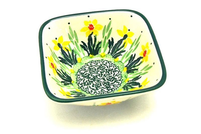 Ceramika Artystyczna Polish Pottery Dish - Deep Square Food Prep - Daffodil D11-2777q (Ceramika Artystyczna)