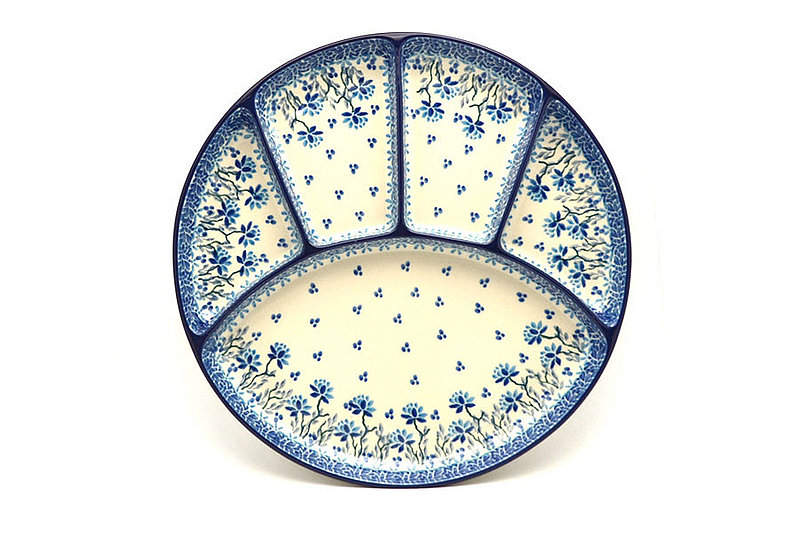 Ceramika Artystyczna Polish Pottery Dish - Divided Appetizer - Clover Field 498-2524a (Ceramika Artystyczna)