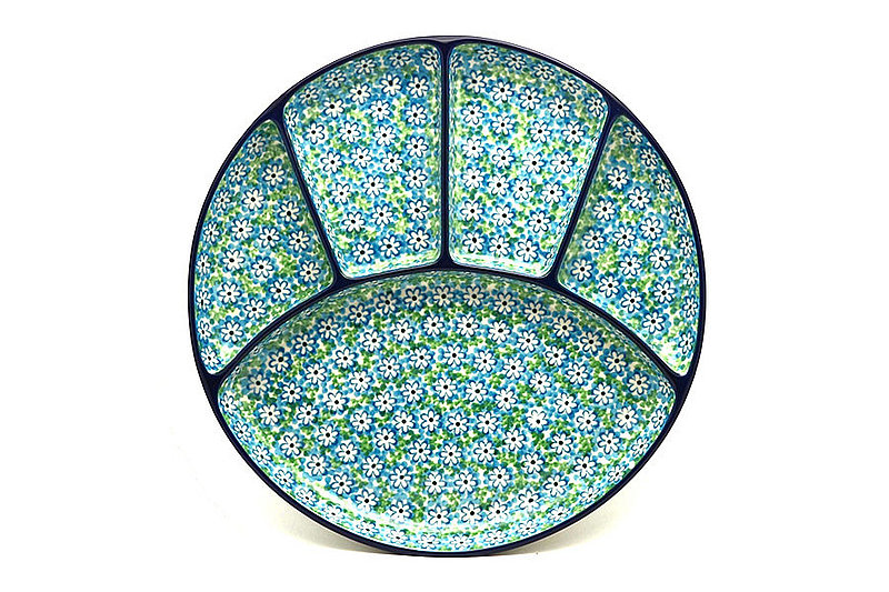 Ceramika Artystyczna Polish Pottery Dish - Divided Appetizer - Key Lime 498-2252a (Ceramika Artystyczna)