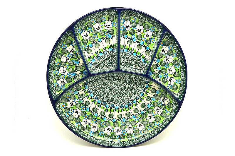 Ceramika Artystyczna Polish Pottery Dish - Divided Appetizer - Unikat Signature - U4795 498-U4795 (Ceramika Artystyczna)