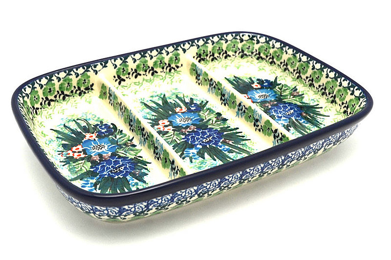 Ceramika Artystyczna Polish Pottery Dish - Divided Rectangular - Unikat Signature U4572 393-U4572 (Ceramika Artystyczna)