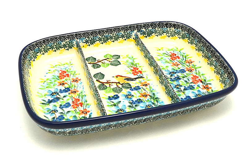 Ceramika Artystyczna Polish Pottery Dish - Divided Rectangular - Unikat Signature U5098 393-U5098 (Ceramika Artystyczna)