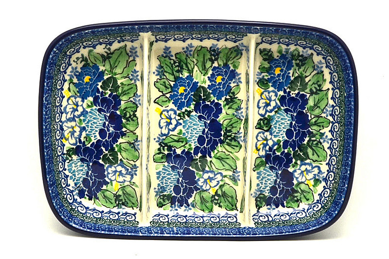 Ceramika Artystyczna Polish Pottery Dish - Divided Rectangular - Unikat Signature U5138 393-U5138 (Ceramika Artystyczna)