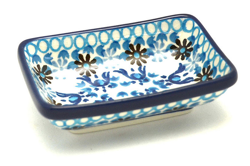 Polish Pottery Dish - Rectangular Food Prep - Blue Yonder