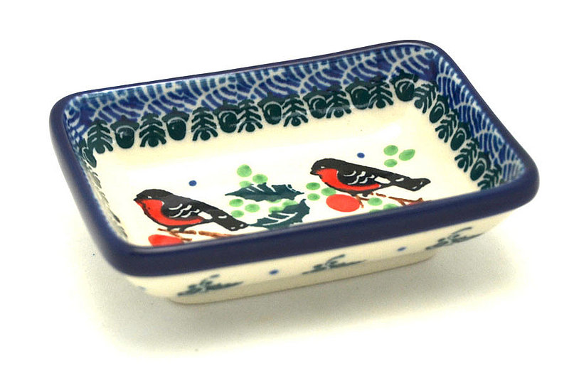 Ceramika Artystyczna Polish Pottery Dish - Rectangular Food Prep - Red Robin C20-1257a (Ceramika Artystyczna)