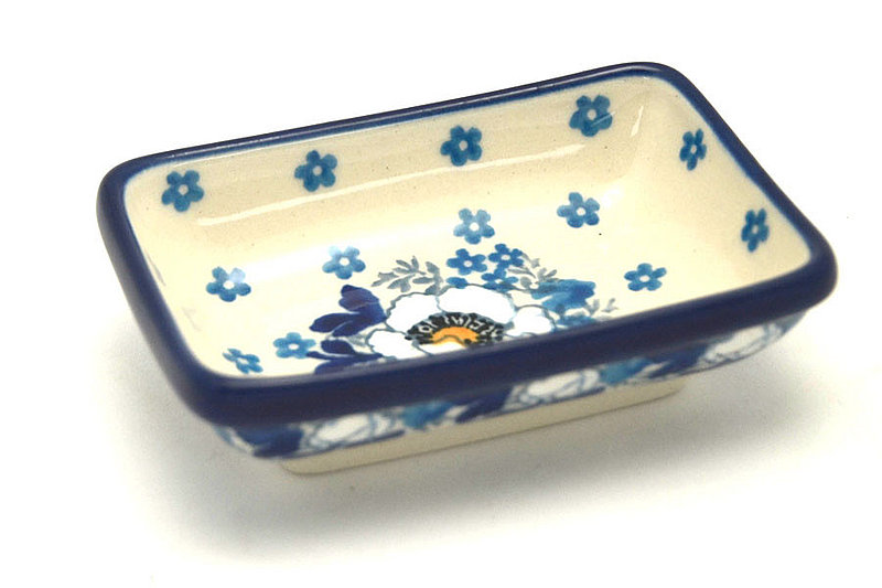 Ceramika Artystyczna Polish Pottery Dish - Rectangular Food Prep - White Poppy C20-2222a (Ceramika Artystyczna)