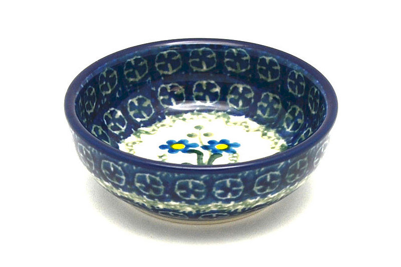 Ceramika Artystyczna Polish Pottery Dish - Round Food Prep - Blue Spring Daisy B88-614a (Ceramika Artystyczna)