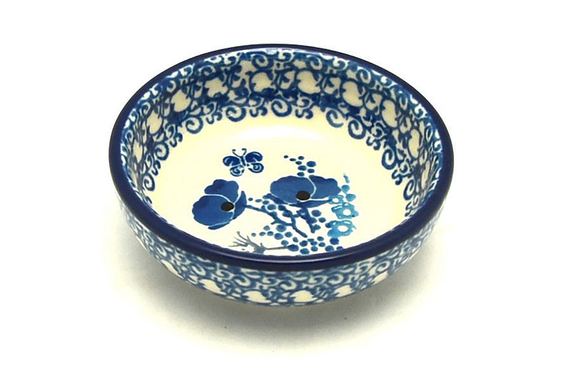 Polish Pottery Dish - Round Food Prep - Evening Poppies