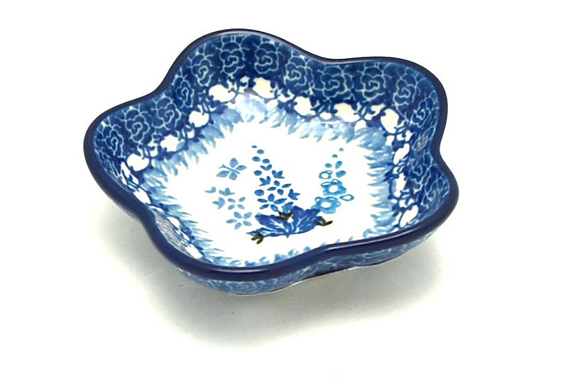 Ceramika Artystyczna Polish Pottery Dish - Small Petal Bowl - Blue Sage G80-3277a (Ceramika Artystyczna)