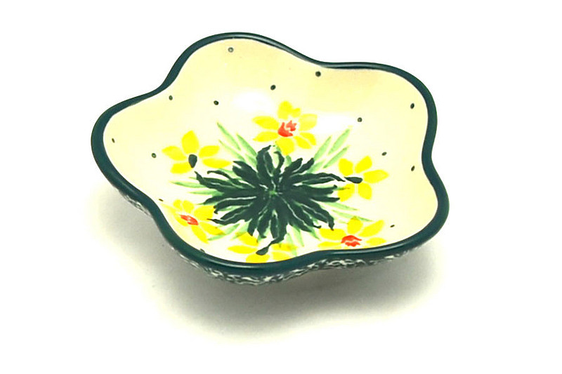 Ceramika Artystyczna Polish Pottery Dish - Small Petal Bowl - Daffodil G80-2777q (Ceramika Artystyczna)