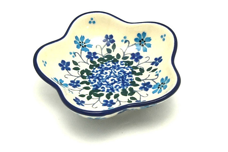 Ceramika Artystyczna Polish Pottery Dish - Small Petal Bowl - Georgia Blue G80-2785a (Ceramika Artystyczna)