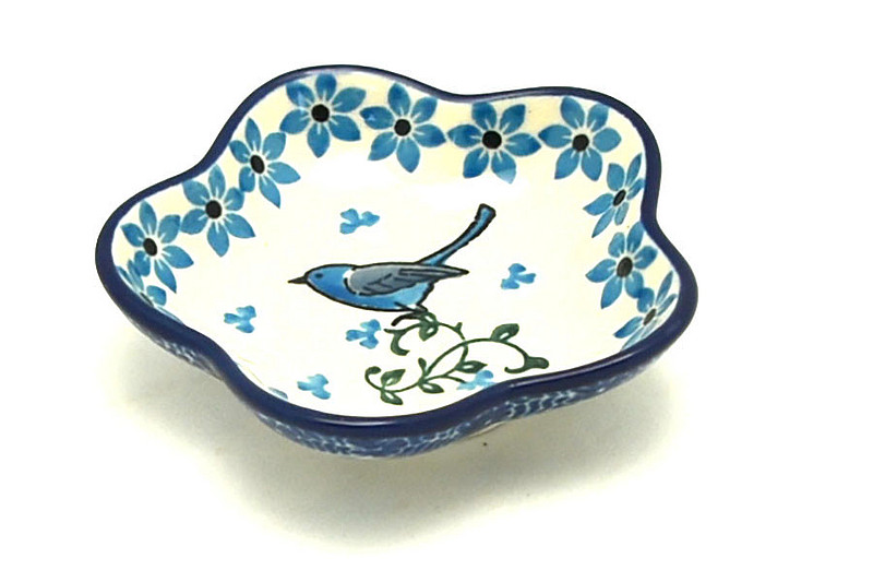 Ceramika Artystyczna Polish Pottery Dish - Small Petal Bowl - Song Bird G80-1932a (Ceramika Artystyczna)