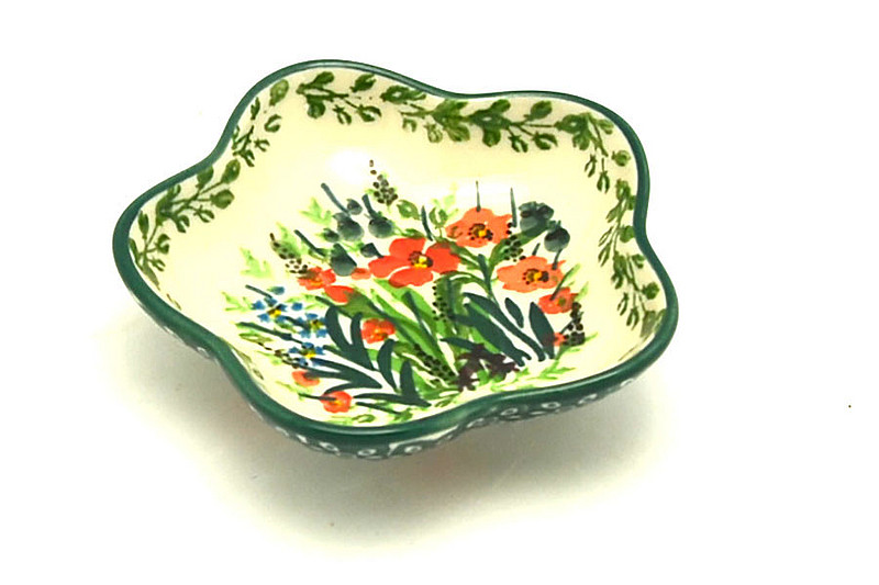 Ceramika Artystyczna Polish Pottery Dish - Small Petal Bowl - Unikat Signature U4335 G80-U4335 (Ceramika Artystyczna)