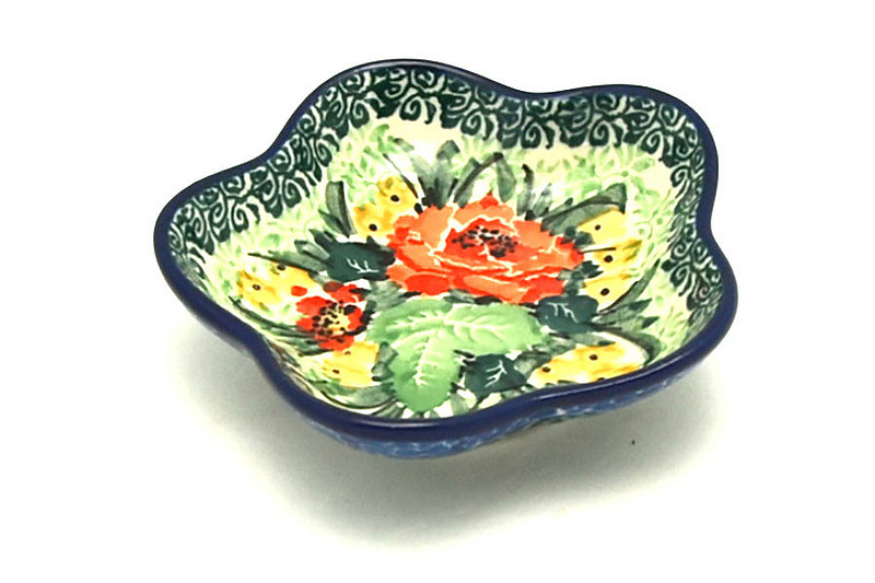 Ceramika Artystyczna Polish Pottery Dish - Small Petal Bowl - Unikat Signature U4400 G80-U4400 (Ceramika Artystyczna)