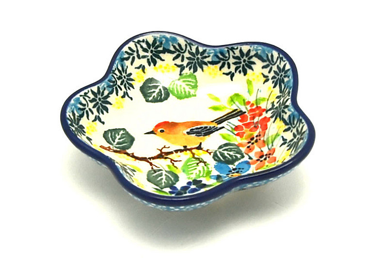 Ceramika Artystyczna Polish Pottery Dish - Small Petal Bowl - Unikat Signature U5098 G80-U5098 (Ceramika Artystyczna)