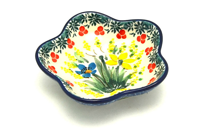Ceramika Artystyczna Polish Pottery Dish - Small Petal Bowl - Unikat Signature U5131 G80-U5131 (Ceramika Artystyczna)