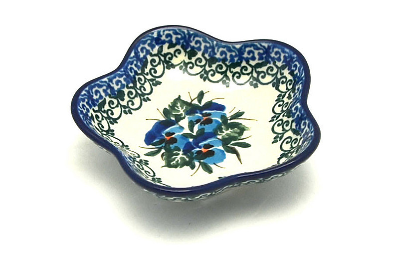Ceramika Artystyczna Polish Pottery Dish - Small Petal Bowl - Winter Viola G80-2273a (Ceramika Artystyczna)