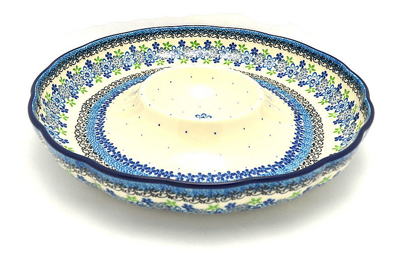 Ceramika Artystyczna Polish Pottery Dish - Vegetable and Dip - 12" - Flower Works A23-2633a (Ceramika Artystyczna)