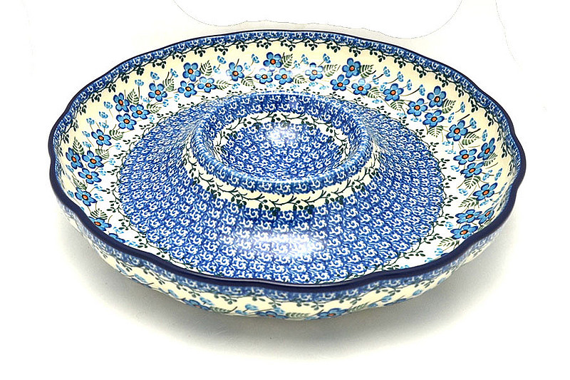 Ceramika Artystyczna Polish Pottery Dish - Vegetable and Dip - 12" - Parisian Posies A23-2272a (Ceramika Artystyczna)