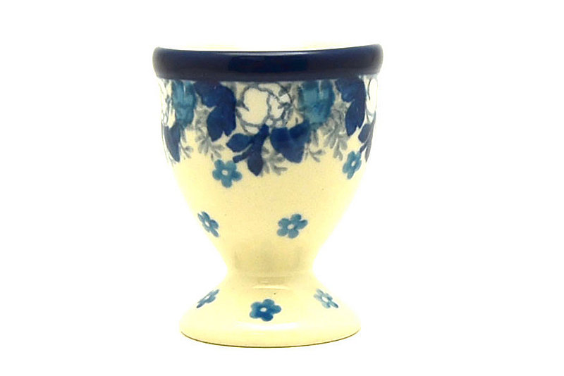 Polish Pottery Egg Cup - White Poppy