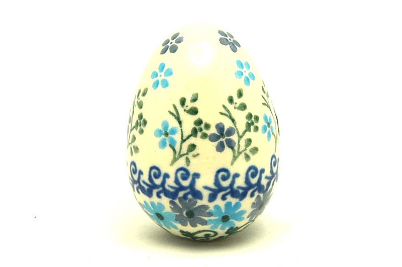 Ceramika Artystyczna Polish Pottery Egg Figurine - Blue Dazzle 044-2250a (Ceramika Artystyczna)