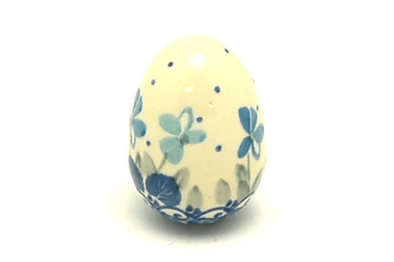 Ceramika Artystyczna Polish Pottery Egg Figurine - Blue Orchids 044-2751a (Ceramika Artystyczna)