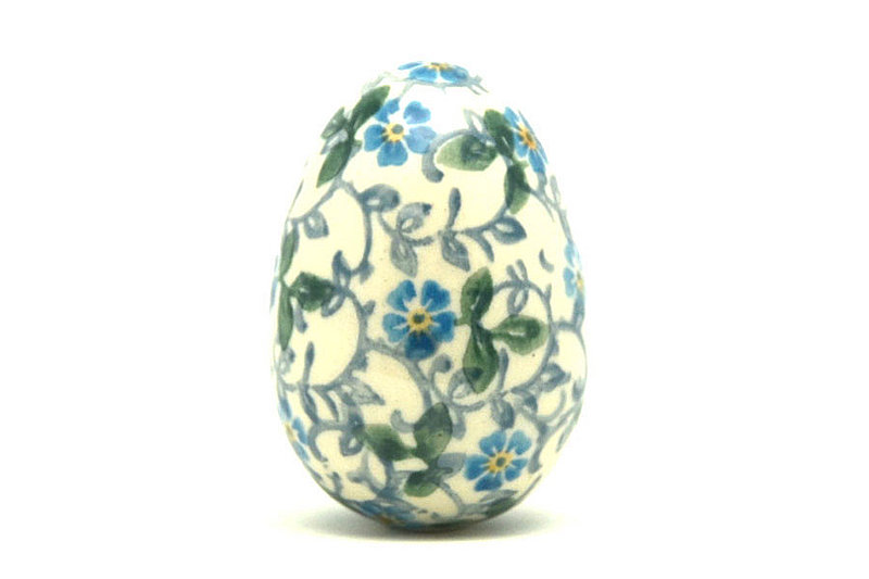 Ceramika Artystyczna Polish Pottery Egg Figurine - Forget-Me-Knot 044-2089a (Ceramika Artystyczna)