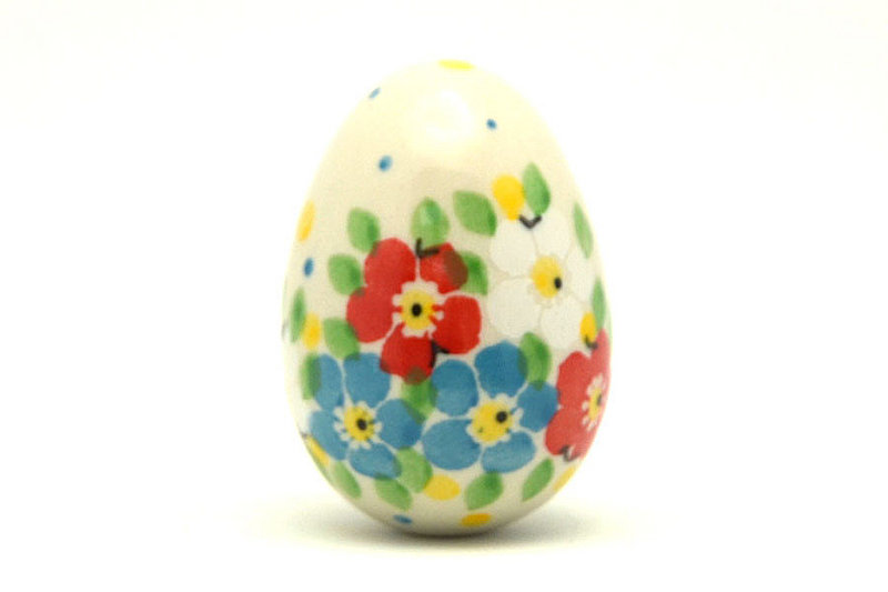 Ceramika Artystyczna Polish Pottery Egg Figurine - Summer Blossom 044-2413a (Ceramika Artystyczna)