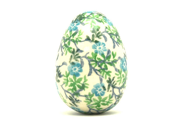 Polish Pottery Egg Figurine - Summer Ivy