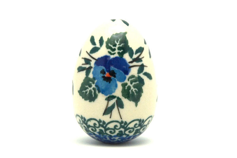 Ceramika Artystyczna Polish Pottery Egg Figurine - Winter Viola 044-2273a (Ceramika Artystyczna)