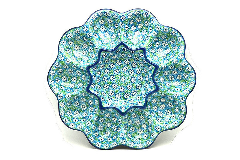 Ceramika Artystyczna Polish Pottery Egg Plate - 10 Count - Key Lime 718-2252a (Ceramika Artystyczna)