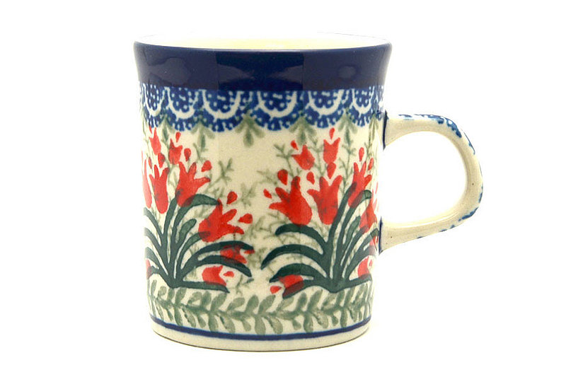 Ceramika Artystyczna Polish Pottery Espresso Cup - 5 oz. - Crimson Bells 328-1437a (Ceramika Artystyczna)