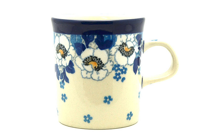 Ceramika Artystyczna Polish Pottery Espresso Cup - 5 oz. - White Poppy 328-2222a (Ceramika Artystyczna)